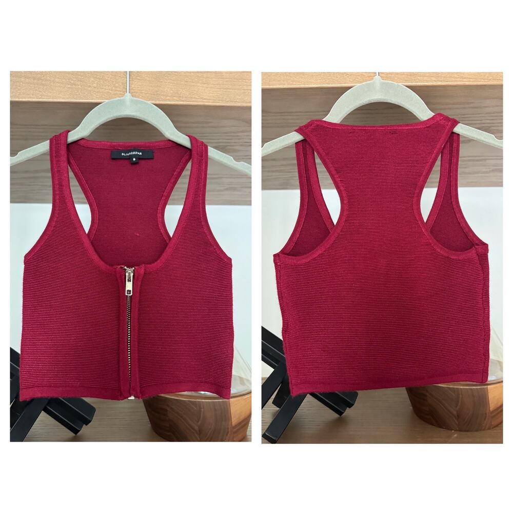 Olivaceous Zip Front, Ribbed Crop Top
